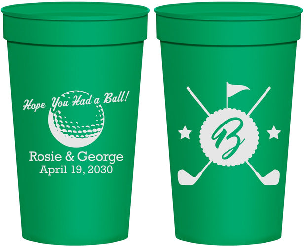 Personalized Wedding 32 oz Stadium Cups - Golf | 325