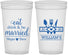 Personalized Wedding 32 oz Stadium Cups - Eat Drink Be Married | 327