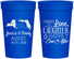 Personalized Wedding 32 oz Stadium Cups - Love Laughter Happily | 329