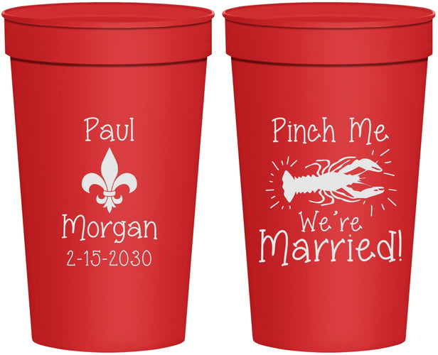 Personalized Wedding 32 oz Stadium Cups - Crawfish Boil | 330