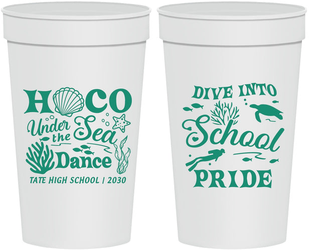 Personalized Homecoming 32 oz Stadium Cups - Hoco Under The Sea | 330000