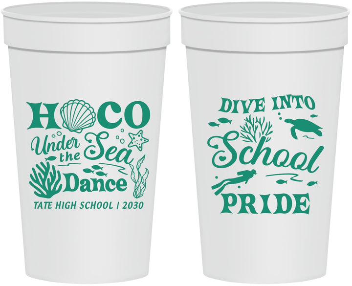 Personalized Homecoming 32 oz Stadium Cups - Hoco Under The Sea | 330000