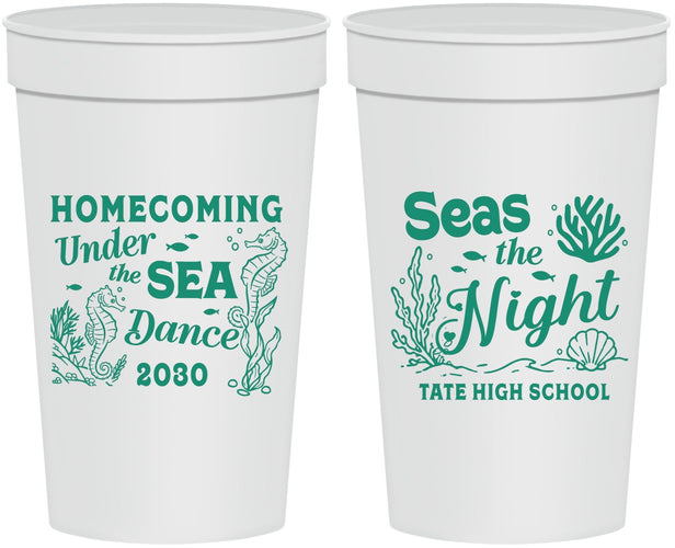 Personalized Homecoming 32 oz Stadium Cups - Under The Sea Dance | 330001