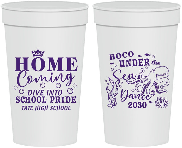 Personalized Homecoming 32 oz Stadium Cups - Under The Sea Dance | 330002