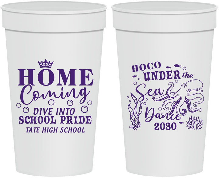 Personalized Homecoming 32 oz Stadium Cups - Under The Sea Dance | 330002