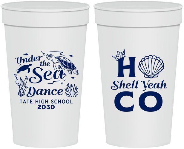 Personalized Homecoming 32 oz Stadium Cups - Hoco Under The Sea | 330003
