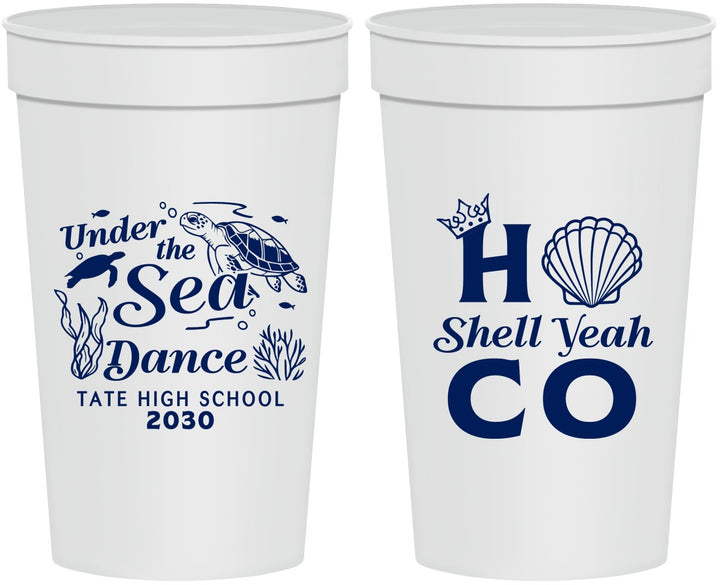 Personalized Homecoming 32 oz Stadium Cups - Hoco Under The Sea | 330003