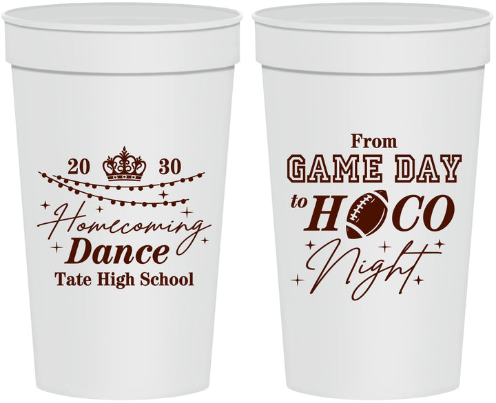 Personalized Homecoming 32 oz Stadium Cups - Gameday To Hoco Night | 330005