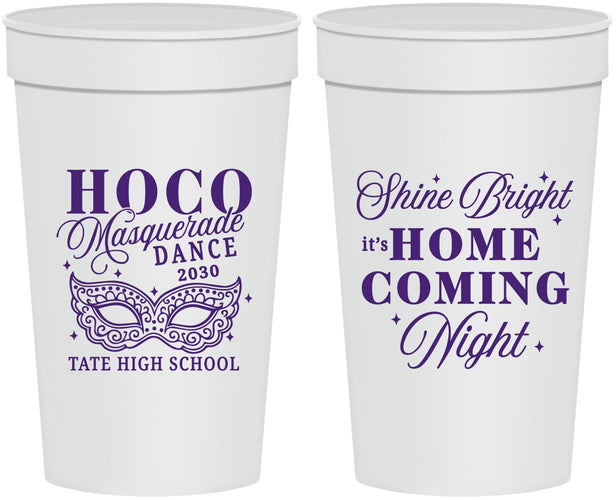 Personalized Homecoming 32 oz Stadium Cups - Hoco Masquerade Dance | 330009