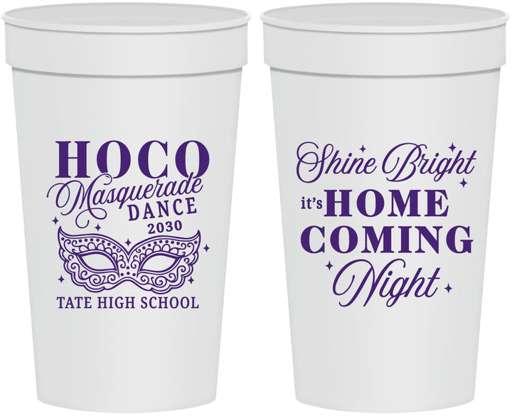 Personalized Homecoming 32 oz Stadium Cups - Hoco Masquerade Dance | 330009