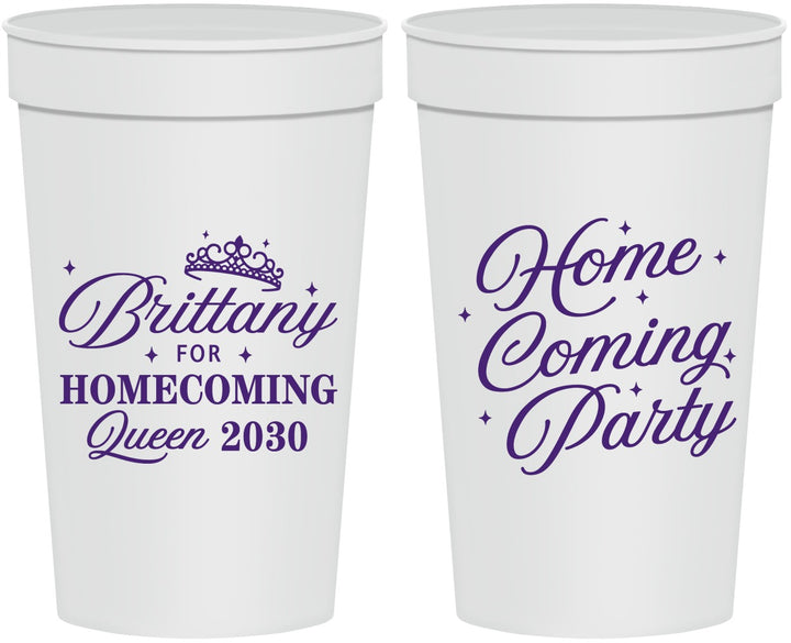 Personalized Homecoming 32 oz Stadium Cups - Hoco Queen Vote | 330022