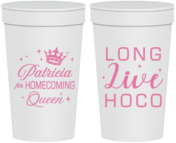 Personalized Homecoming 32 oz Stadium Cups - Hoco Queen Vote | 330026