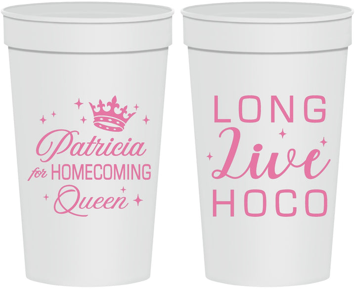 Personalized Homecoming 32 oz Stadium Cups - Hoco Queen Vote | 330026