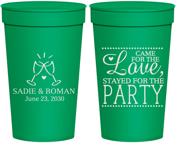 Personalized Wedding 32 oz Stadium Cups - Love Party | 331
