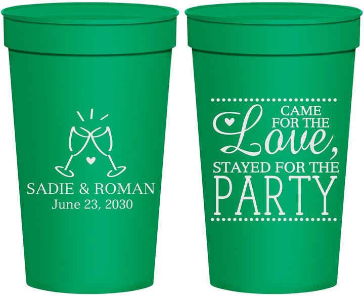 Personalized Wedding 32 oz Stadium Cups - Love Party | 331