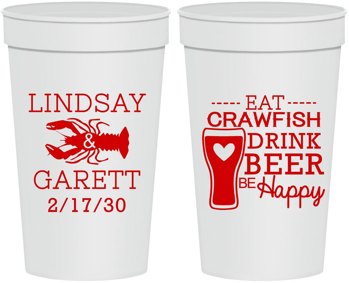 Personalized Wedding 32 oz Stadium Cups - Crawfish Boil | 333