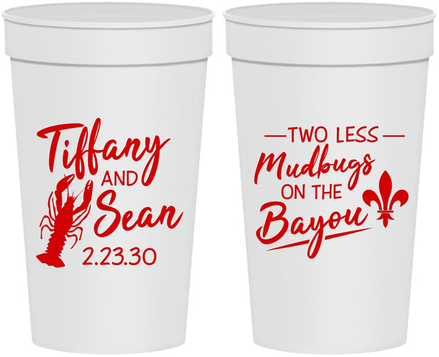 Personalized Wedding 32 oz Stadium Cups - Crawfish Boil Mudbugs | 336