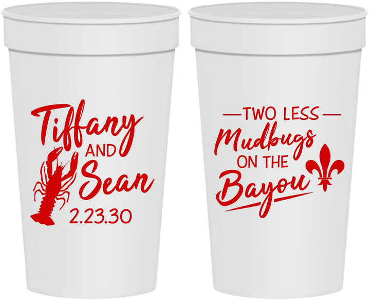 Personalized Wedding 32 oz Stadium Cups - Crawfish Boil Mudbugs | 336