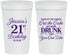 Personalized 21st Birthday 32 oz Stadium Cups - Candles Cake Drunk | 340010