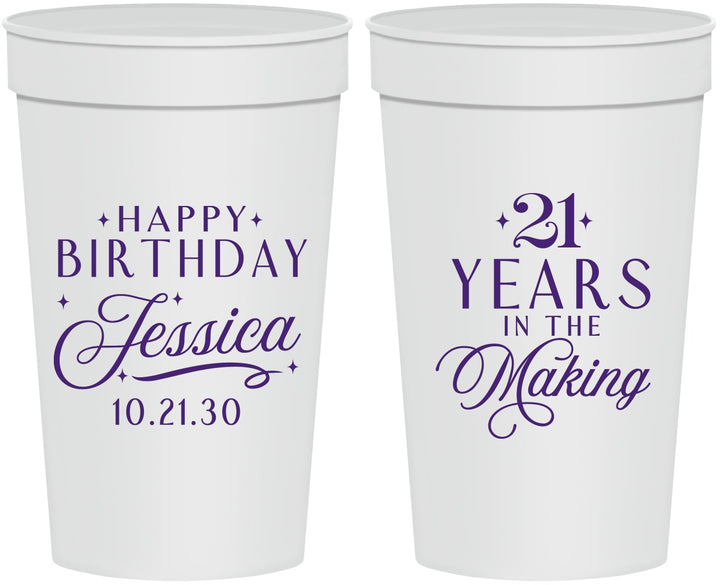 Personalized 21st Birthday 32 oz Stadium Cups - Twenty One Years In The Making | 340023