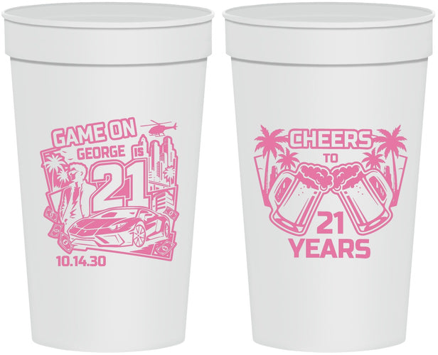 Personalized 21st Birthday 32 oz Stadium Cups - Video Game | 340024