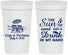 Personalized Wedding 32 oz Stadium Cups - Sun Sand Drink In My Hand | 353