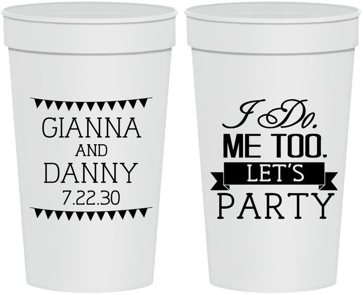 Personalized Wedding 32 oz Stadium Cups - I Do Me Too | 363