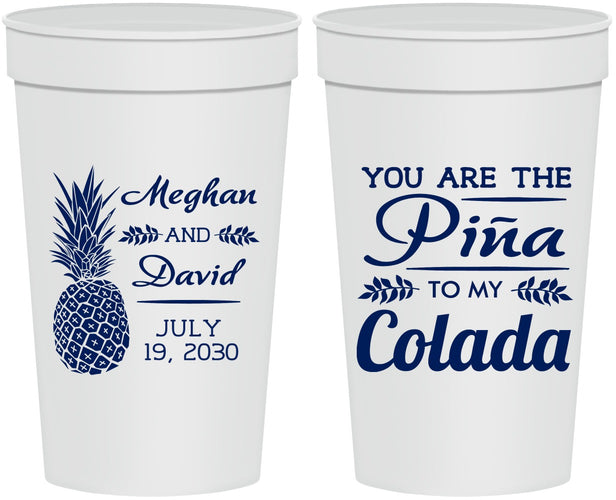 Personalized Wedding 32 oz Stadium Cups - Pina Colada | 364