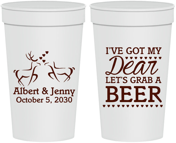 Personalized Wedding 32 oz Stadium Cups - Dear Beer | 372