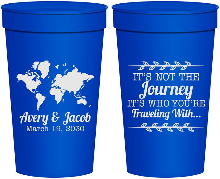 Personalized Wedding 32 oz Stadium Cups - Journey Traveling With | 374