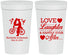 Personalized Wedding 32 oz Stadium Cups - Love Laughter Happily | 376