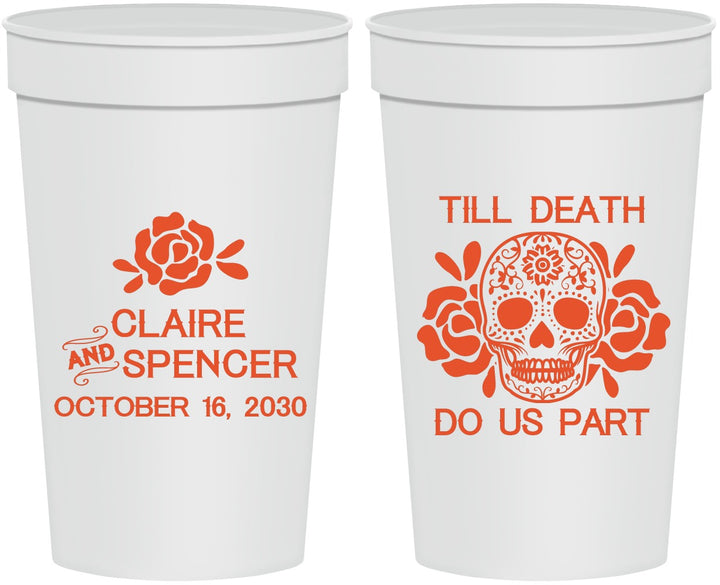 Personalized Wedding 32 oz Stadium Cups - Till Death Do Us Part | 380