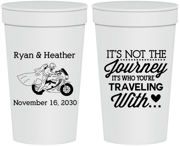Personalized Wedding 32 oz Stadium Cups - Journey Traveling With | 385