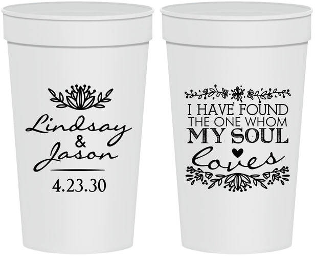 Personalized Wedding 32 oz Stadium Cups - Found My Soul | 390