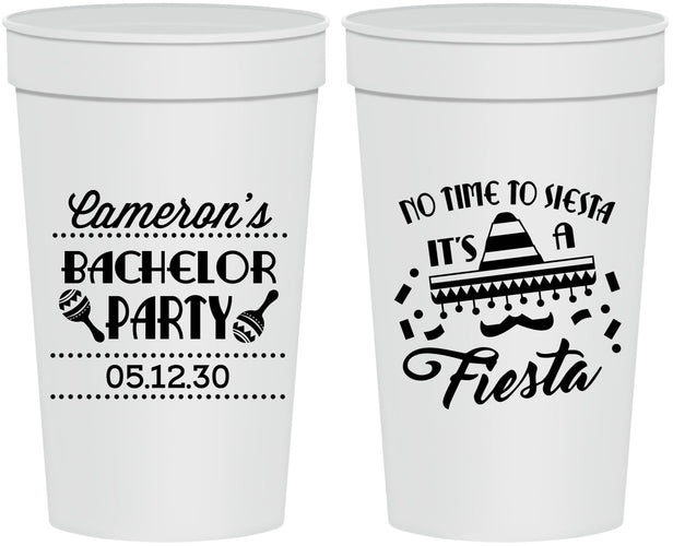 Personalized Bachelor Party 32 oz Stadium Cups - Siesta Fiesta Mexican | 40000