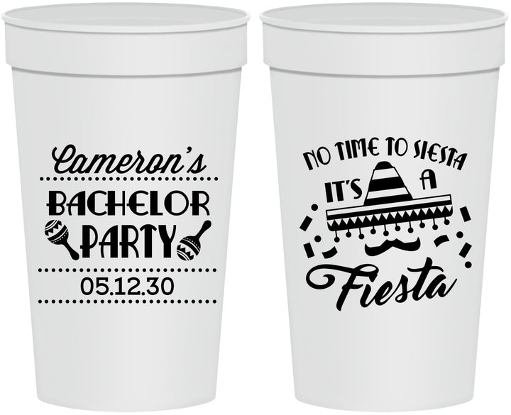Personalized Bachelor Party 32 oz Stadium Cups - Siesta Fiesta Mexican | 40000