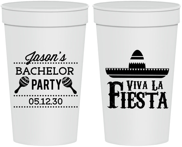 Personalized Bachelor Party 32 oz Stadium Cups - Viva La Fiesta Mexican | 40001