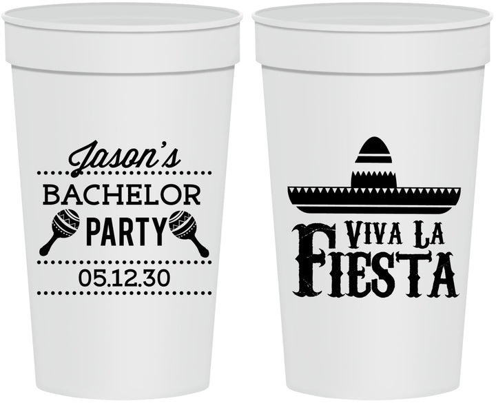 Personalized Bachelor Party 32 oz Stadium Cups - Viva La Fiesta Mexican | 40001