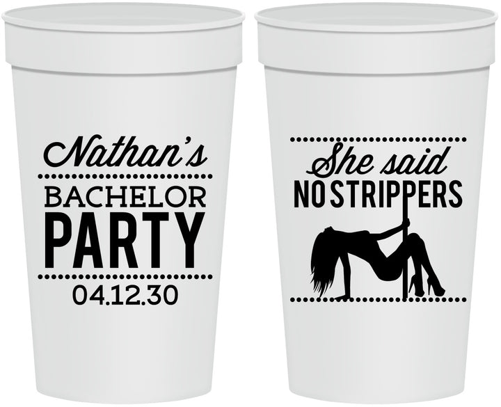 Personalized Bachelor Party 32 oz Stadium Cups - Strip Club | 40008