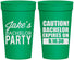 Personalized Bachelor Party 32 oz Stadium Cups - Caution Expires On | 40009