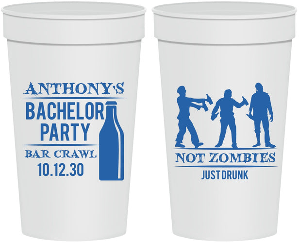 Personalized Bachelor Party 32 oz Stadium Cups - Bar Crawl | 40010