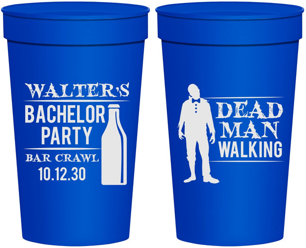 Personalized Bachelor Party 32 oz Stadium Cups - Dead Man Walking | 40011