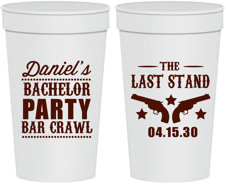 Personalized Bachelor Party 32 oz Stadium Cups - The Last Stand | 40016