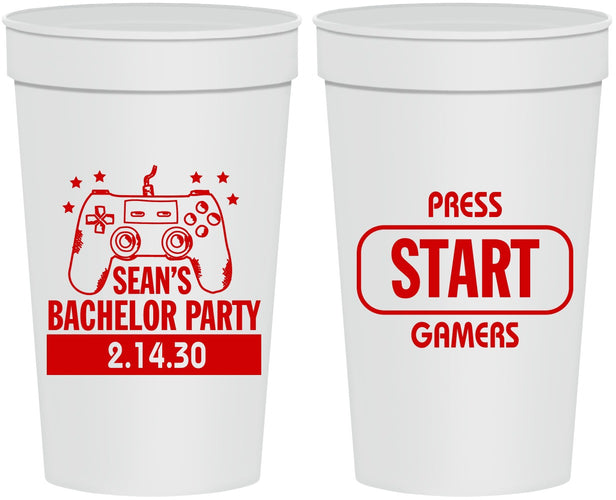 Personalized Bachelor Party 32 oz Stadium Cups - Video Games | 40018