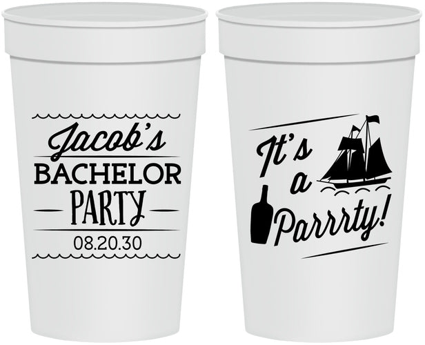 Personalized Bachelor Party 32 oz Stadium Cups - Boat | 40023