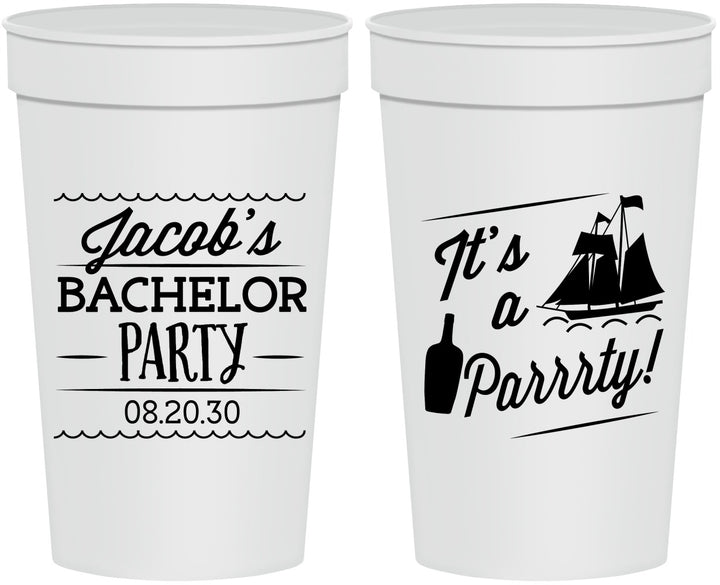 Personalized Bachelor Party 32 oz Stadium Cups - Boat | 40023