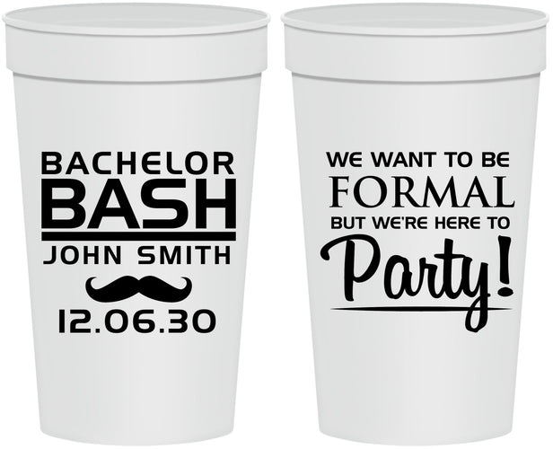 Personalized Bachelor Party 32 oz Stadium Cups - Formal | 40030