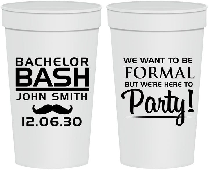 Personalized Bachelor Party 32 oz Stadium Cups - Formal | 40030