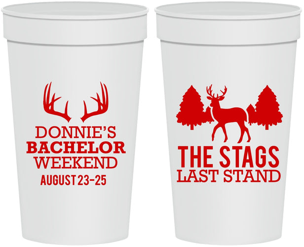 Personalized Bachelor Party 32 oz Stadium Cups - Stags Last Stand | 40033
