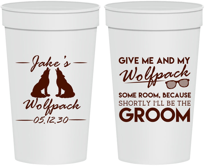 Personalized Bachelor Party 32 oz Stadium Cups - Wolfpack | 40036